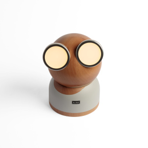 Mr Watt bianca lampada d'appoggio in legno ricaricabile