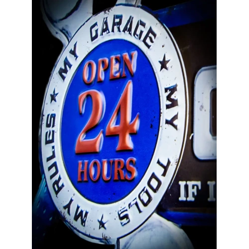 Targa decorativa vintage dad's garage in alluminio - immagine 5