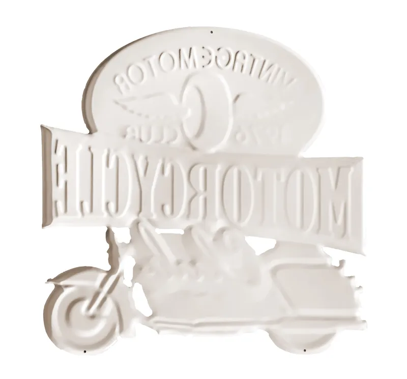 Targa decorativa vintage moto club in alluminio - Image 4