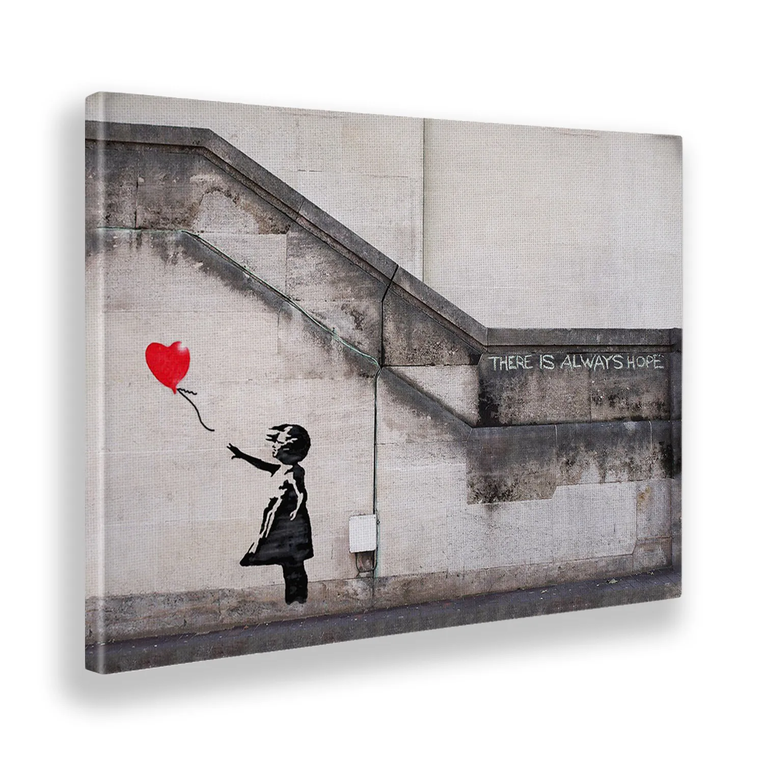 QUADRO BANKSY BAMBINA PALLONCINO ROSSO - Wdesign