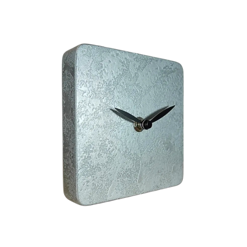 SILVER CLOCK Orologio in legno verniciatura materica