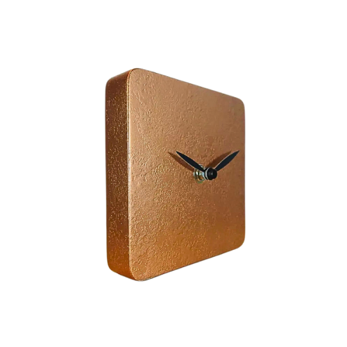 COPPER CLOCK Orologio in legno verniciatura materica