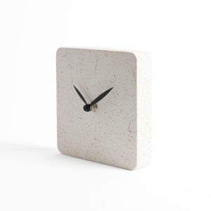 SLEEK CLOCK MARBLE Orologio rotondo d'appoggio in legno