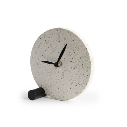 SLEEK CLOCK MARBLE Orologio rotondo d'appoggio in legno