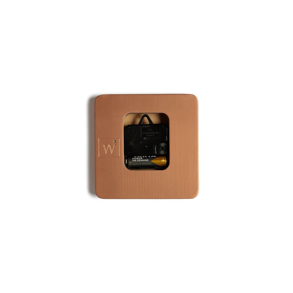 COPPER CLOCK Orologio in legno verniciatura materica
