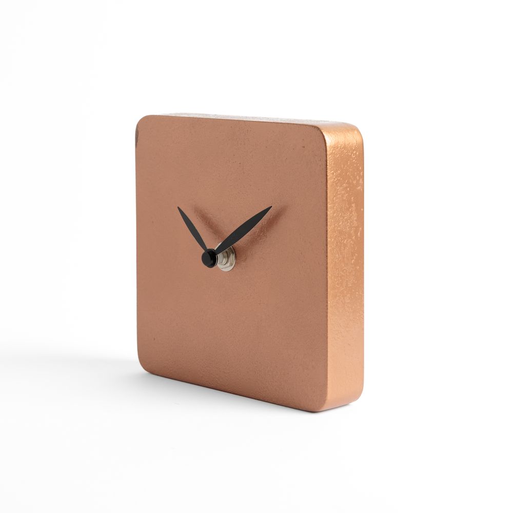 COPPER CLOCK Orologio in legno verniciatura materica