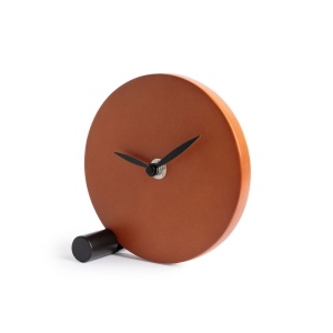 SLEEK CLOCK CORTEN Orologio rotondo d'appoggio in legno
