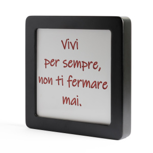 Quadretto in Legno Vivi per sempre, non ti fermare mai
