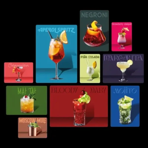 80s Cocktails Quadri set 10 pannelli