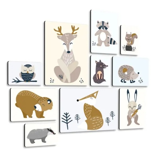 Animaletti Della Foresta Quadri set 10 pannelli