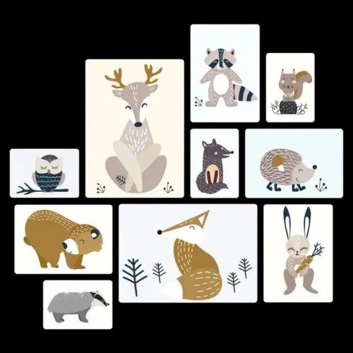 Animaletti Della Foresta Quadri set 10 pannelli
