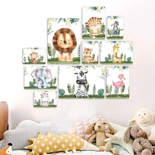 Animaletti Della Giungla Quadri set 10 pannelli
