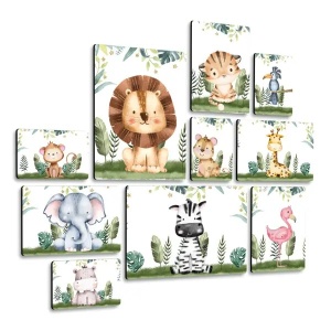 Animaletti Della Giungla Quadri set 10 pannelli