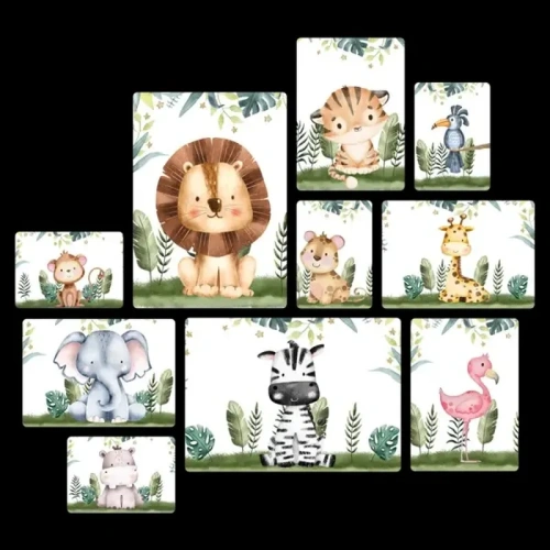 Animaletti Della Giungla Quadri set 10 pannelli