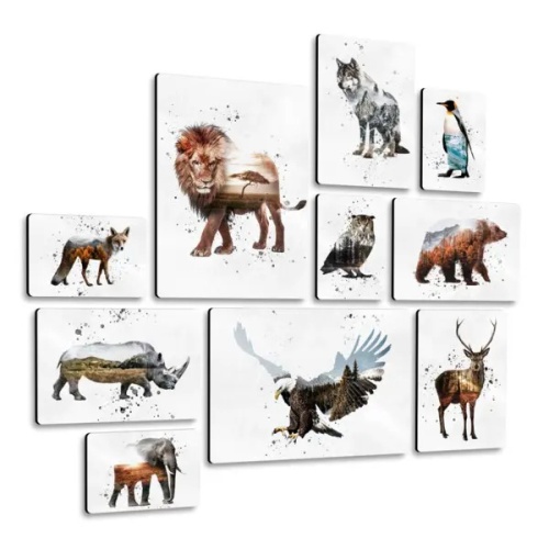 Animali Quadri set 10 pannelli