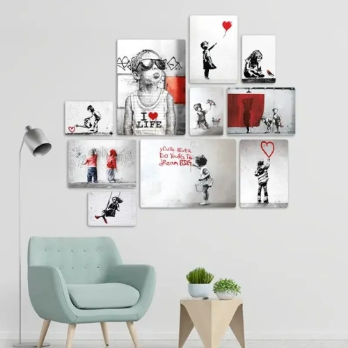 Bansky 2 Quadri set 10 pannelli