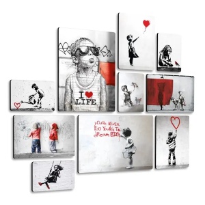 Bansky 2 Quadri set 10 pannelli