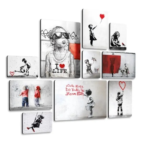 Bansky 2 Quadri set 10 pannelli