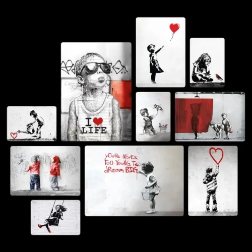 Bansky 2 Quadri set 10 pannelli