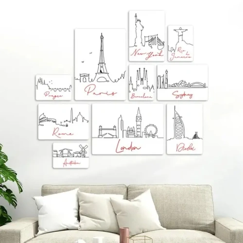 City Line 3 Quadri set 10 pannelli