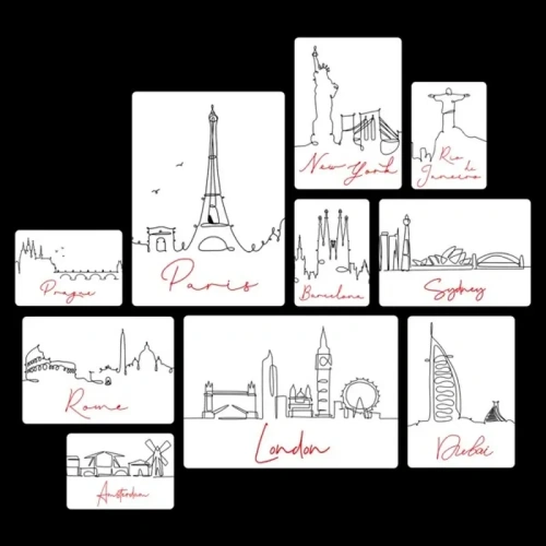 City Line 3 Quadri set 10 pannelli