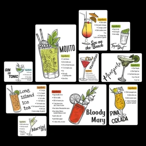 Cocktail Ingredienti Quadri set 10 pannelli