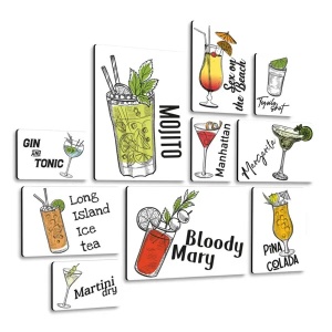 Cocktail Quadri set 10 pannelli