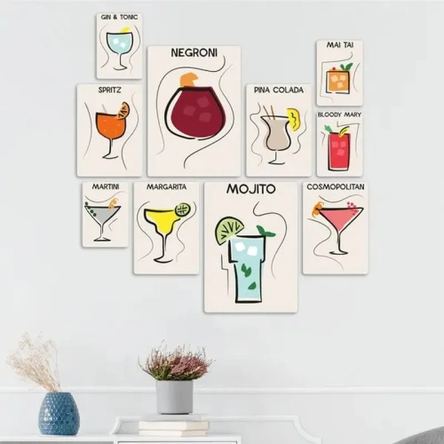Cocktails Flat Quadri set 10 pannelli