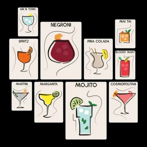 Cocktails Flat Quadri set 10 pannelli