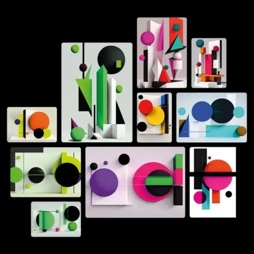 Colori Astratti Quadri set 10 pannelli