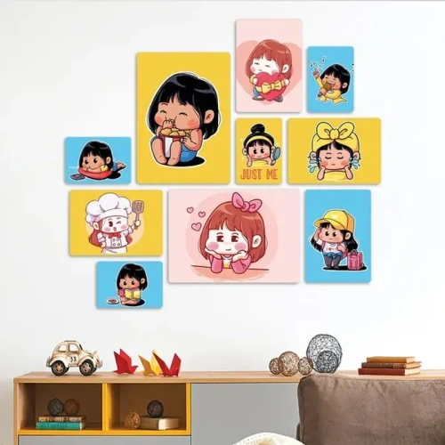 Cute Manga Girls Quadri set 10 pannelli