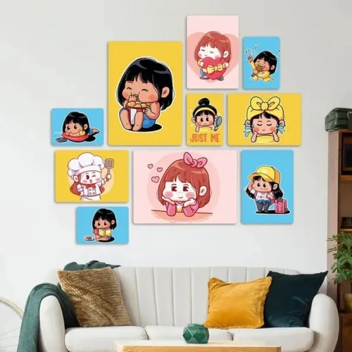 Cute Manga Girls Quadri set 10 pannelli
