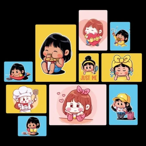 Cute Manga Girls Quadri set 10 pannelli