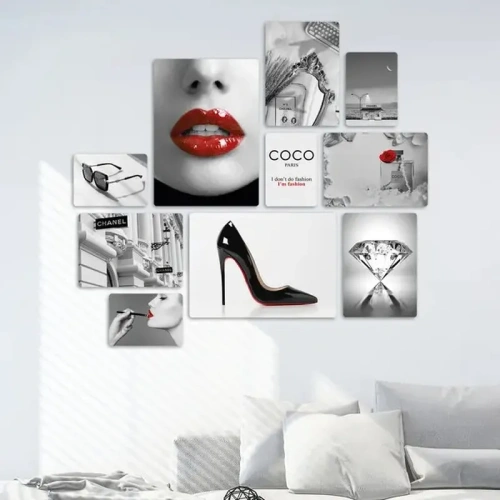 Fashion Moda Coco Quadri set 10 pannelli