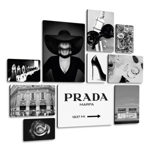 Fashion Prada Quadri set 10 pannelli