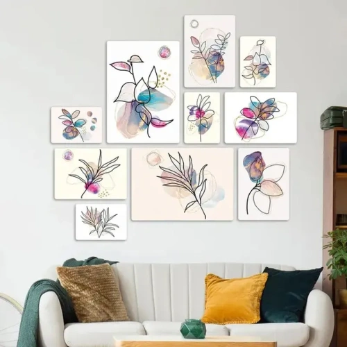 Floreali Viola Quadri set 10 pannelli