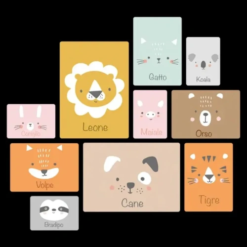 Gli Animaletti Quadri set 10 pannelli