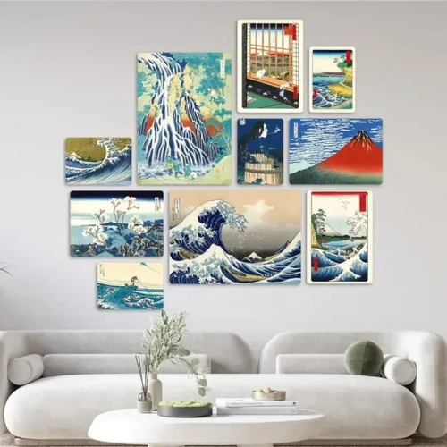 Hokusai Hiroshige Quadri set 10 pannelli
