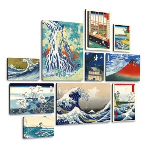 Hokusai Hiroshige Quadri set 10 pannelli