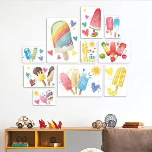 Ice Cream Pop Sicle Quadri set 10 pannelli