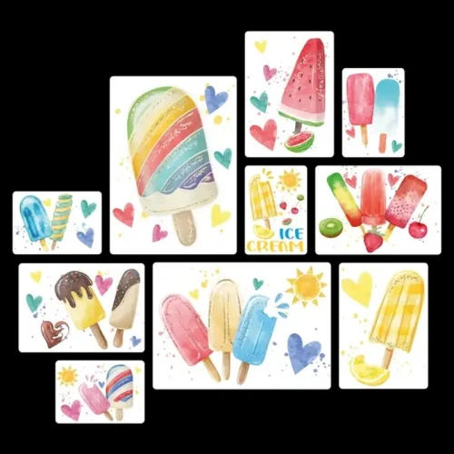 Ice Cream Pop Sicle Quadri set 10 pannelli