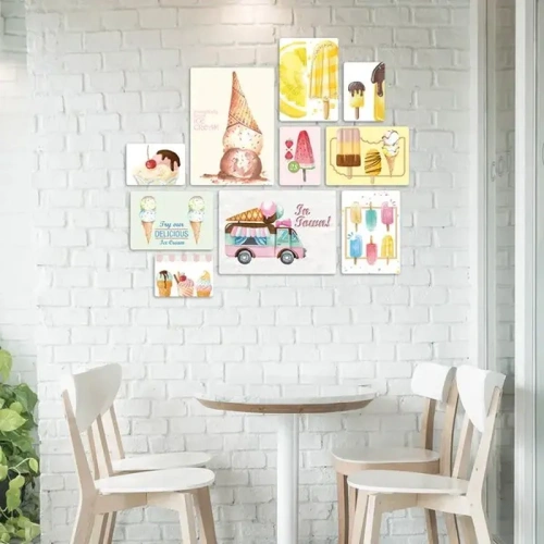 Ice Cream Quadri set 10 pannelli