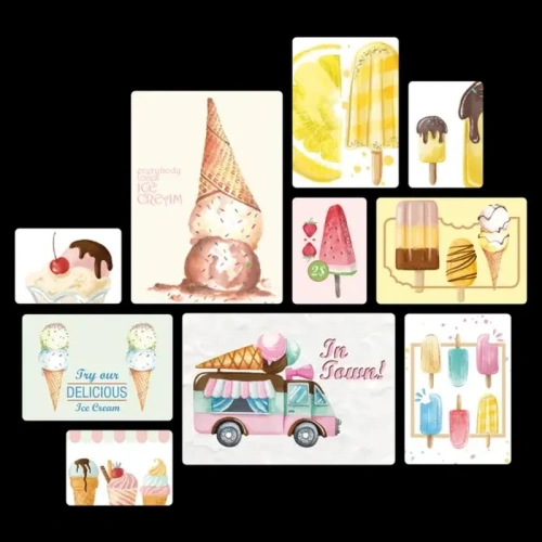 Ice Cream Quadri set 10 pannelli