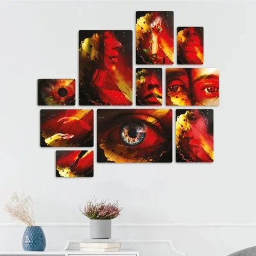 Metaphysical Soul Red Quadri set 10 pannelli