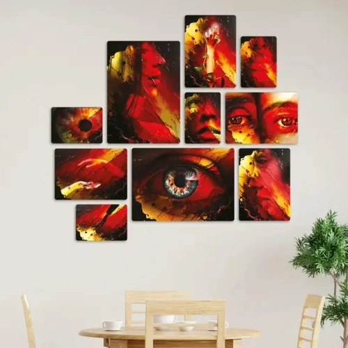 Metaphysical Soul Red Quadri set 10 pannelli