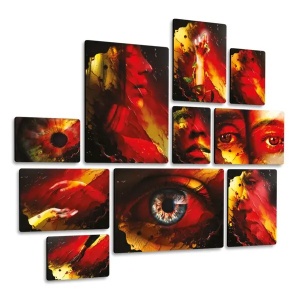 Metaphysical Soul Red Quadri set 10 pannelli