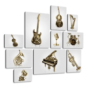 Strumenti Musicali Quadri set 10 pannelli