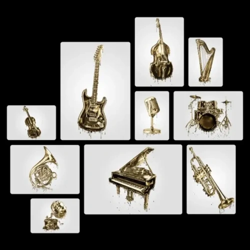 Strumenti Musicali Quadri set 10 pannelli