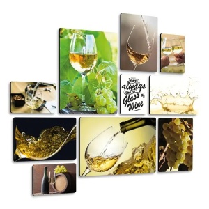 Vino Bianco Quadri set 10 pannelli