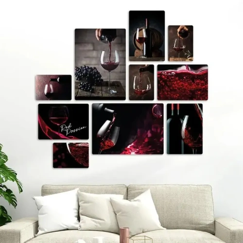 Vino Rosso Quadri set 10 pannelli